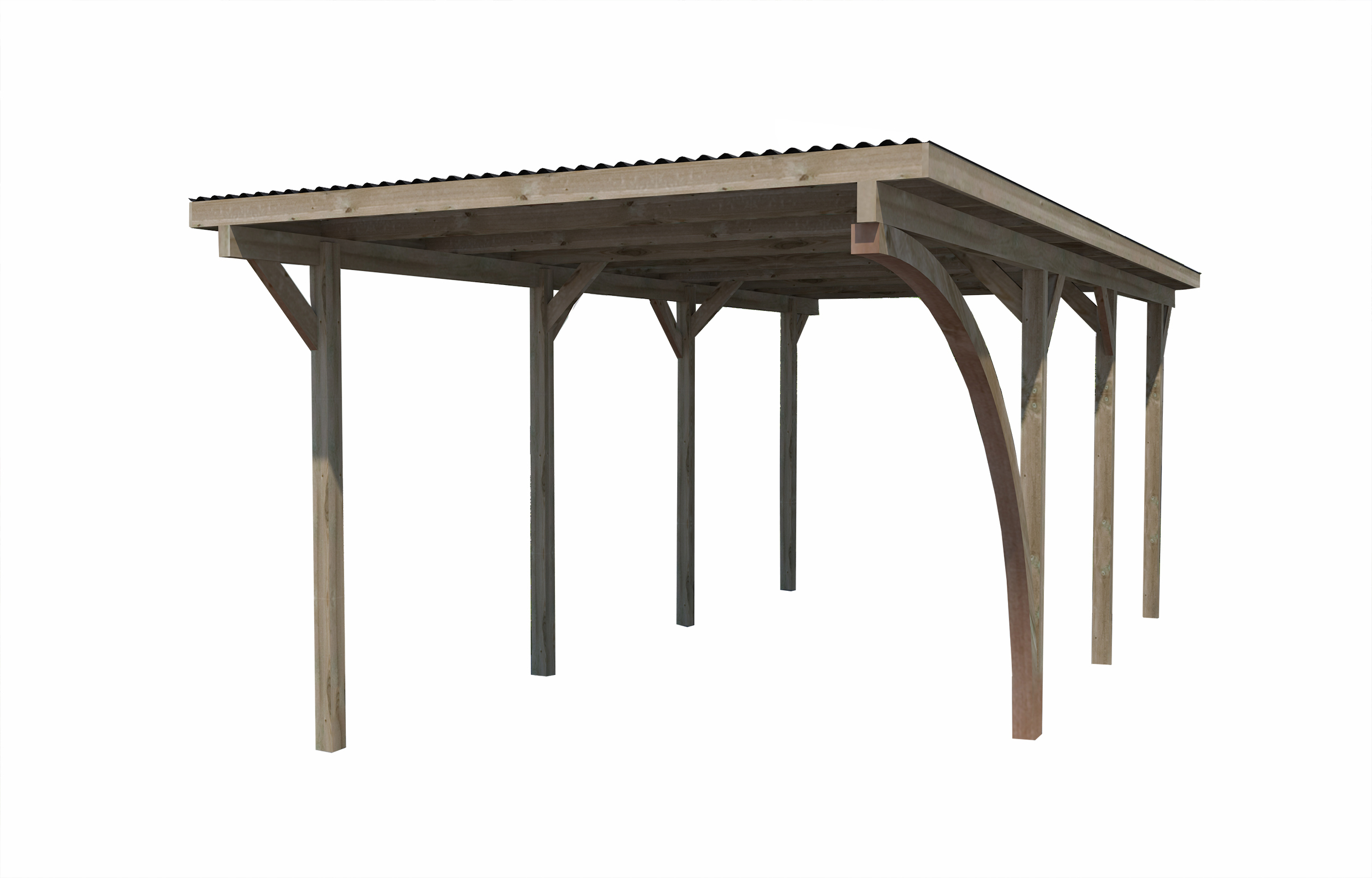 WEKA® Carport 606 A Gr.2 Einzelcarport mit Rundbogen 300x600cm bei