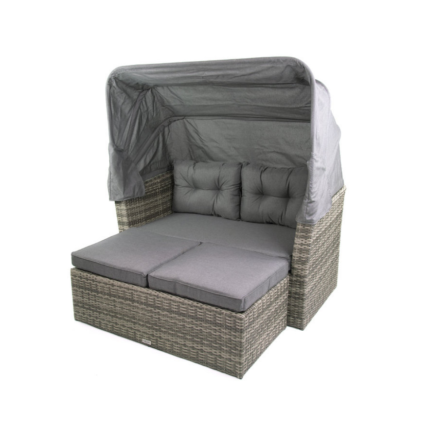 Bellavista Multifunktions Lounge Long Island Polyrattan mix grau