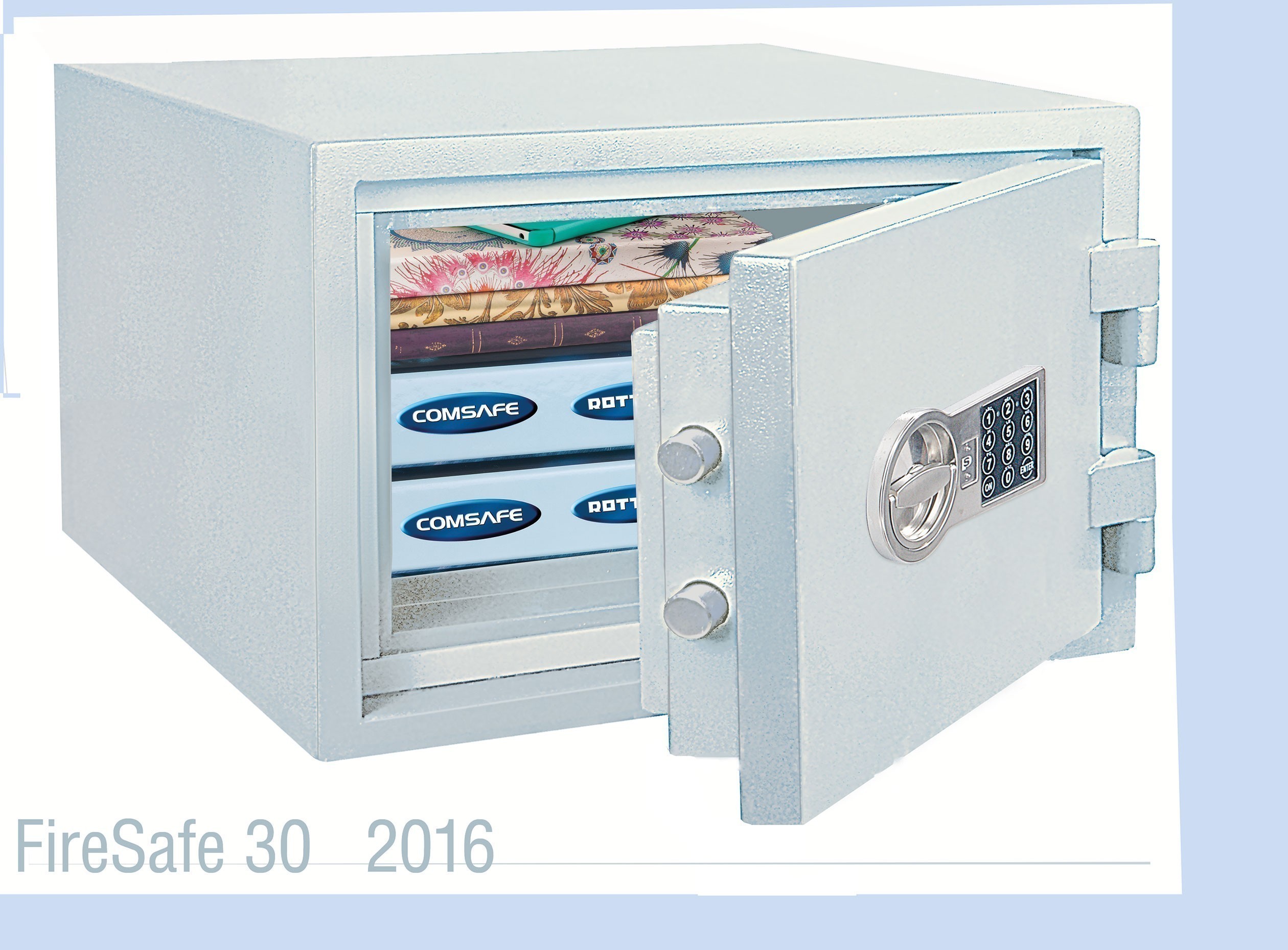Rottner Dokumententresor feuersicher FireSafe 30EL grau 315x445x440mm