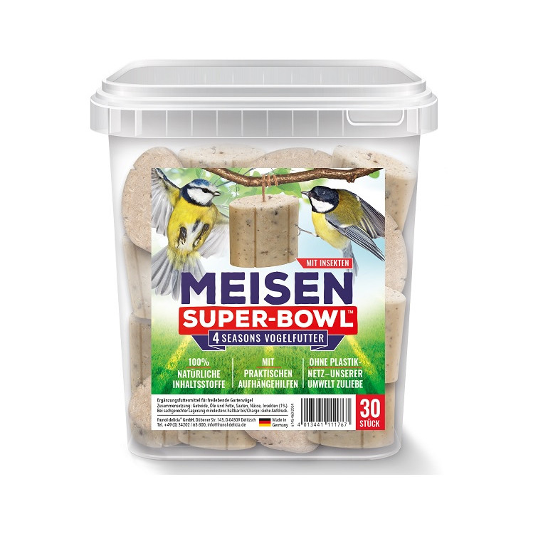 Vogelfutter Meisen Super Bowl 30 Stück im Eimer