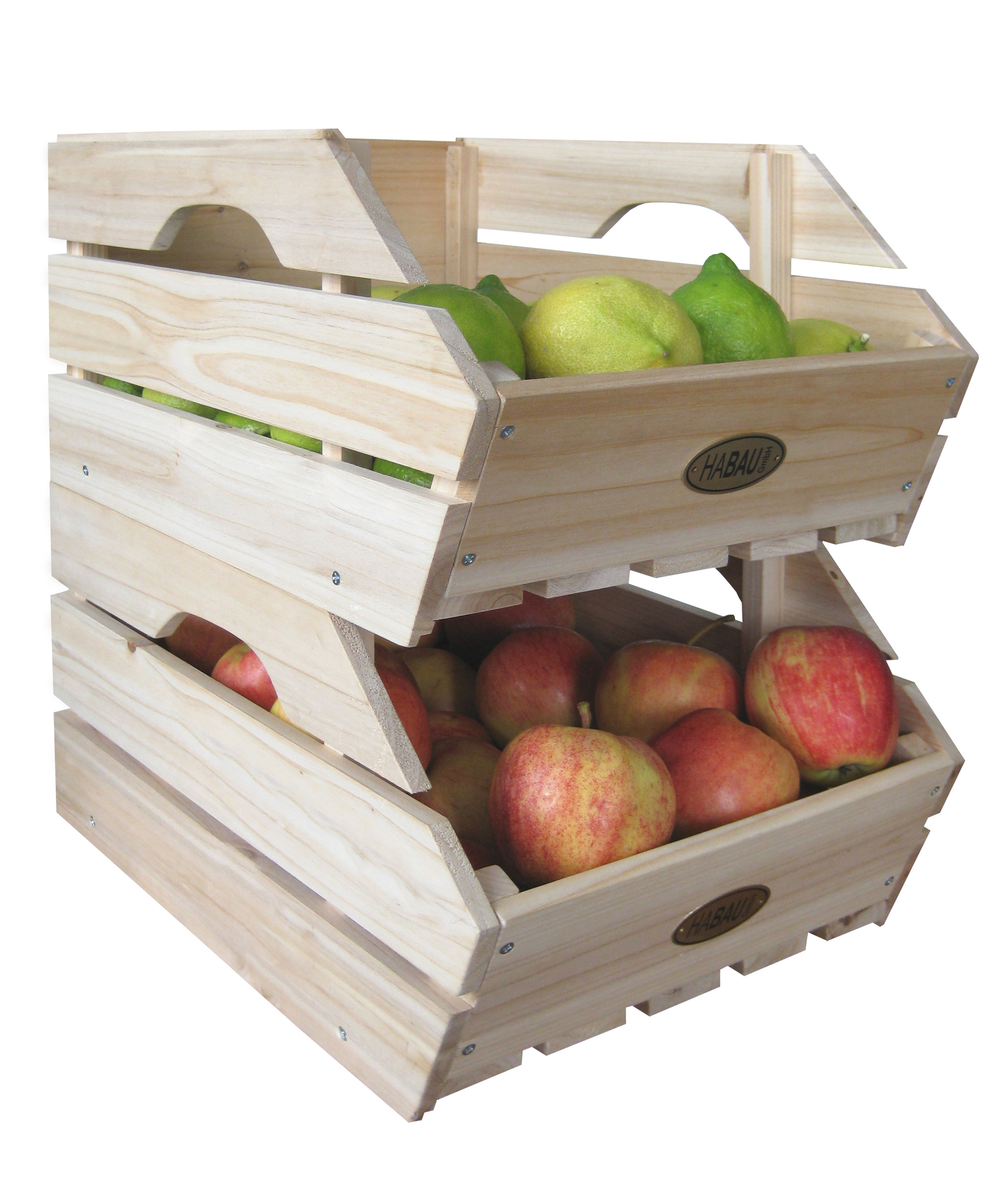 Obstkiste / Gemüsekiste / Lebensmittelkiste Habau 3-er Set stapelbar