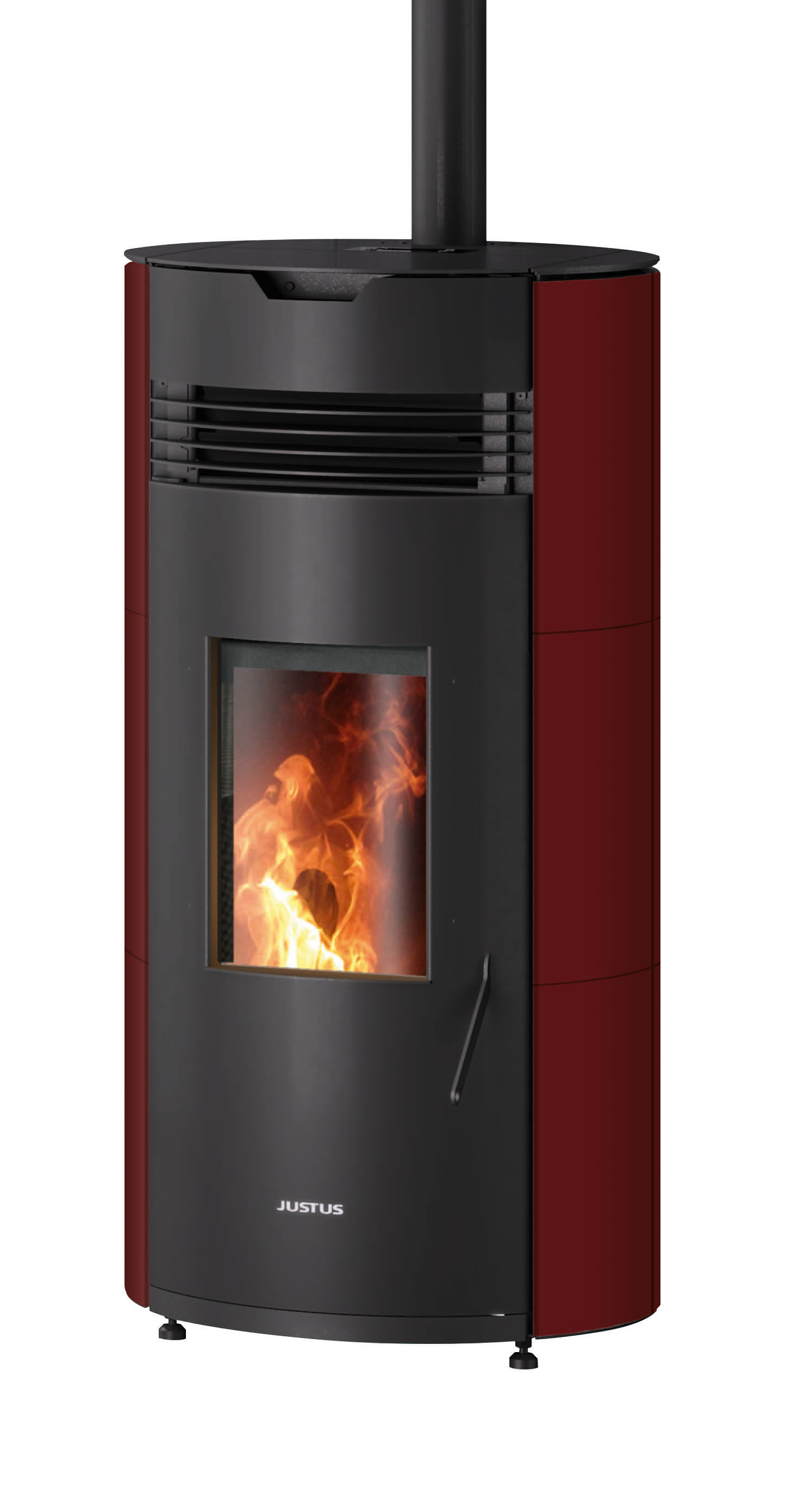 Pelletofen Justus Norta schwarz Bordeaux 8kW