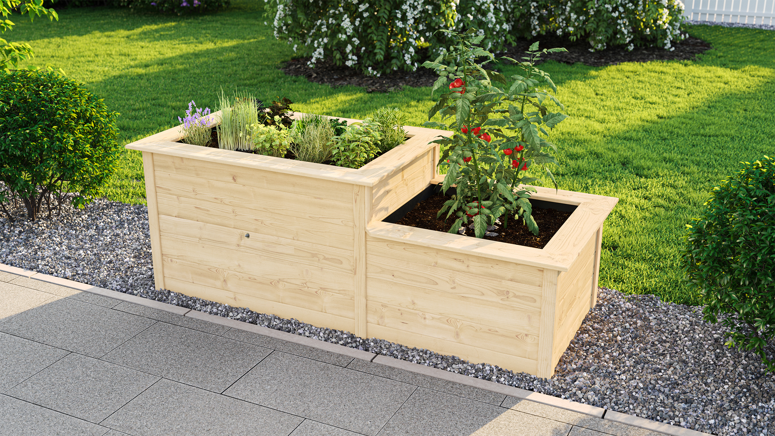 weka Hochbeet 205x79 21mm, Stufenhoch
