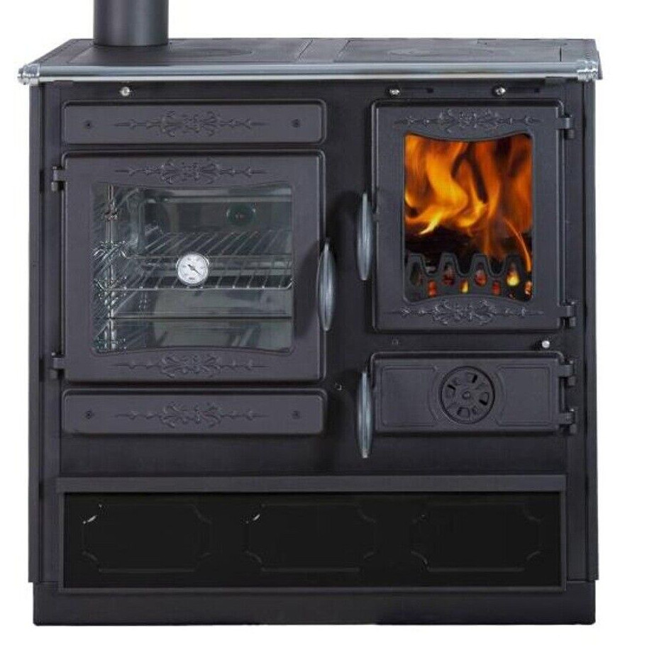 Globe-fire Küchenherd Guss Alhena schwarz links