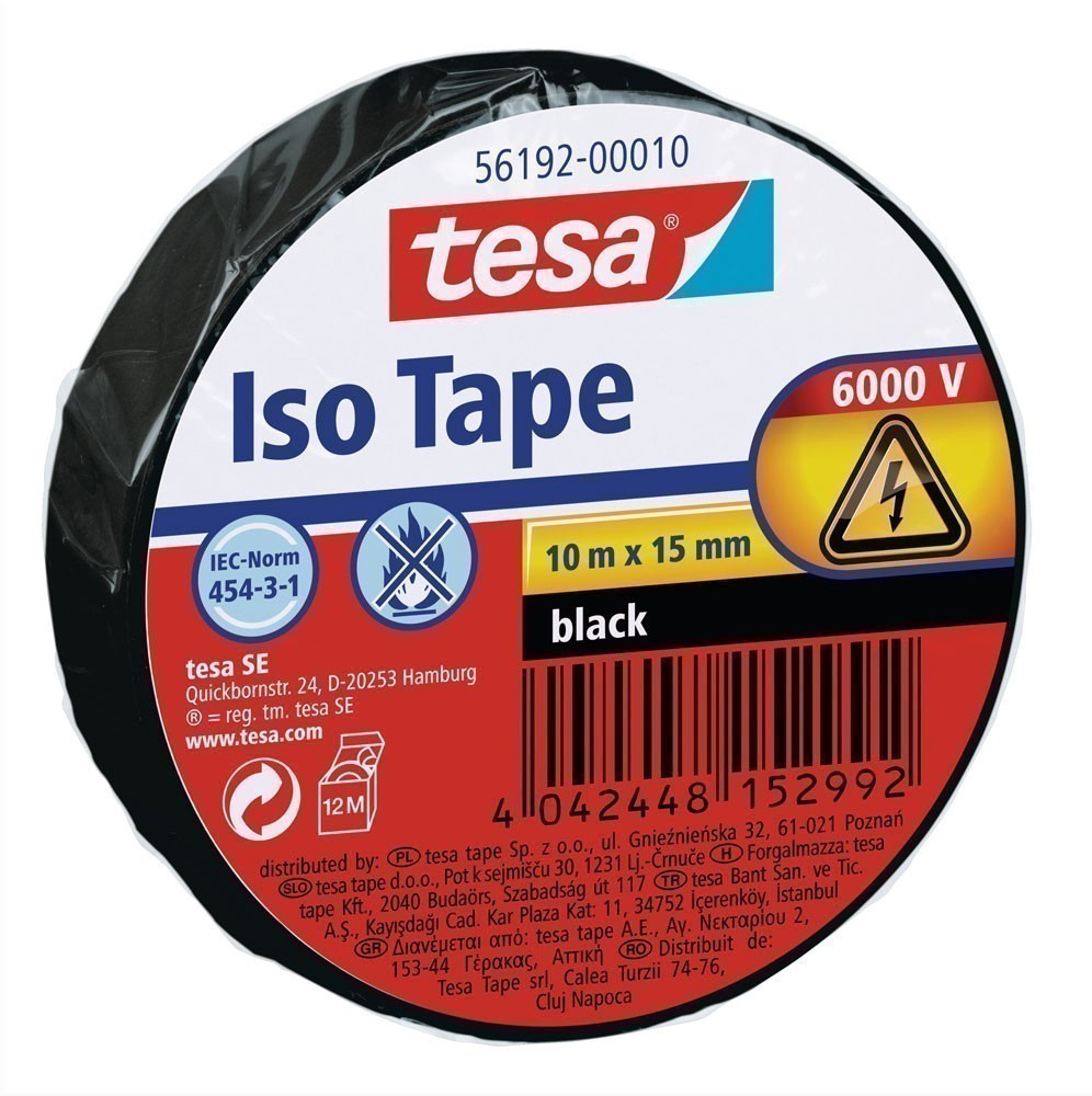 tesa® Isolierband 10 m x 15 mm schwarz