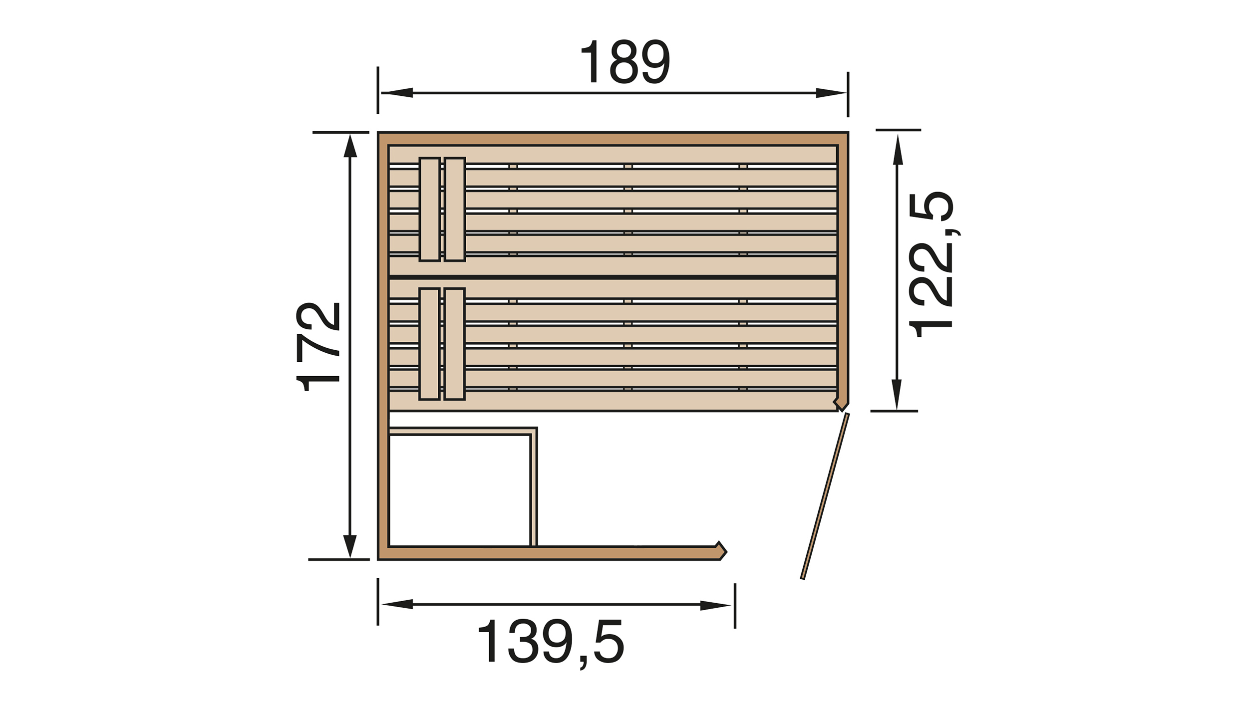 Weka Massivholzsauna VALIDA Eck 1.8 Glastür Weka Massivholzsauna VALIDA Eck 1.8 Glastür