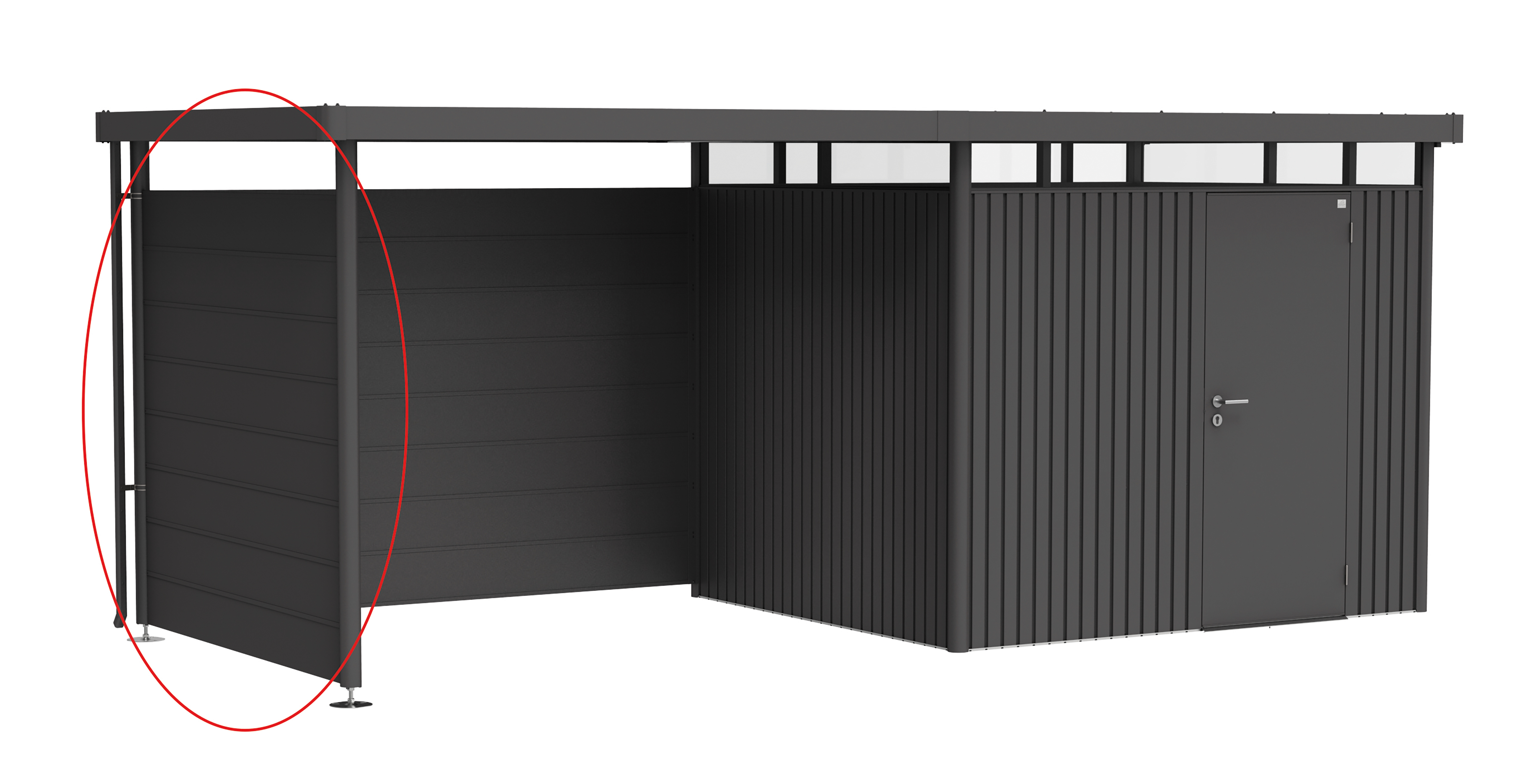 Biohort Seitenwand für Seitendach S und L für HighLine H3 dunkelgrau
