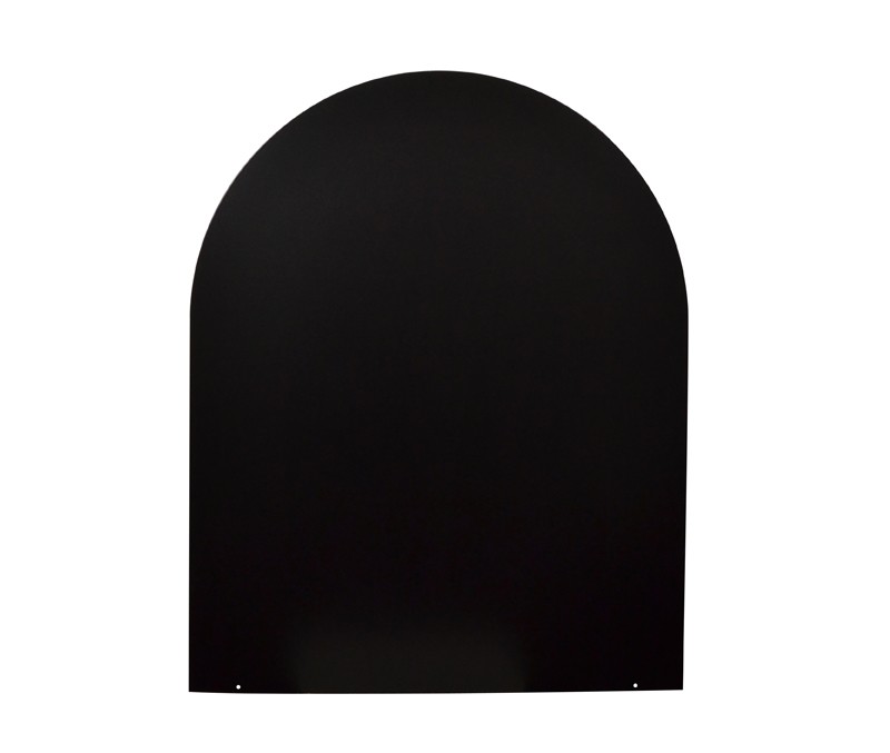 Funkenschutzplatte Stahl grau / schwarz 100x120cm halbrund