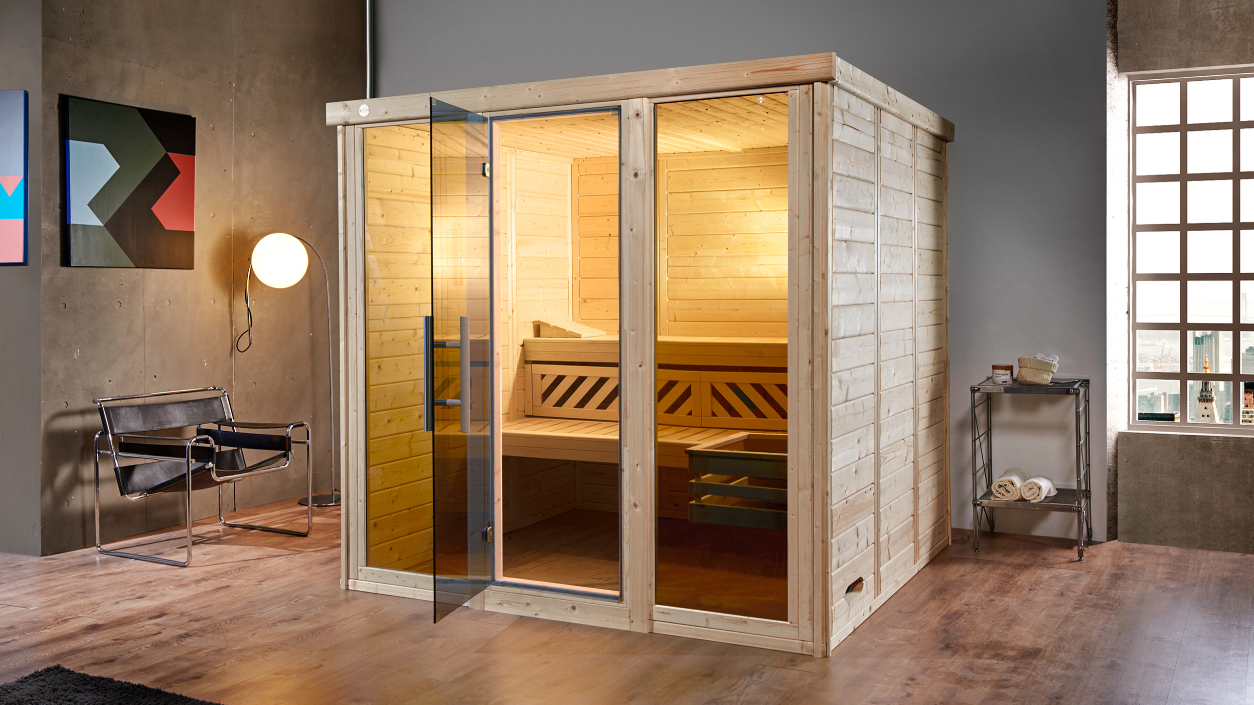 Weka Desgin Sauna KEMI PANORAMA 3 BioS 7