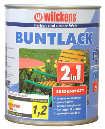 Wilckens® Buntlack 2in1 lichtgrau seidenmatt 375ml