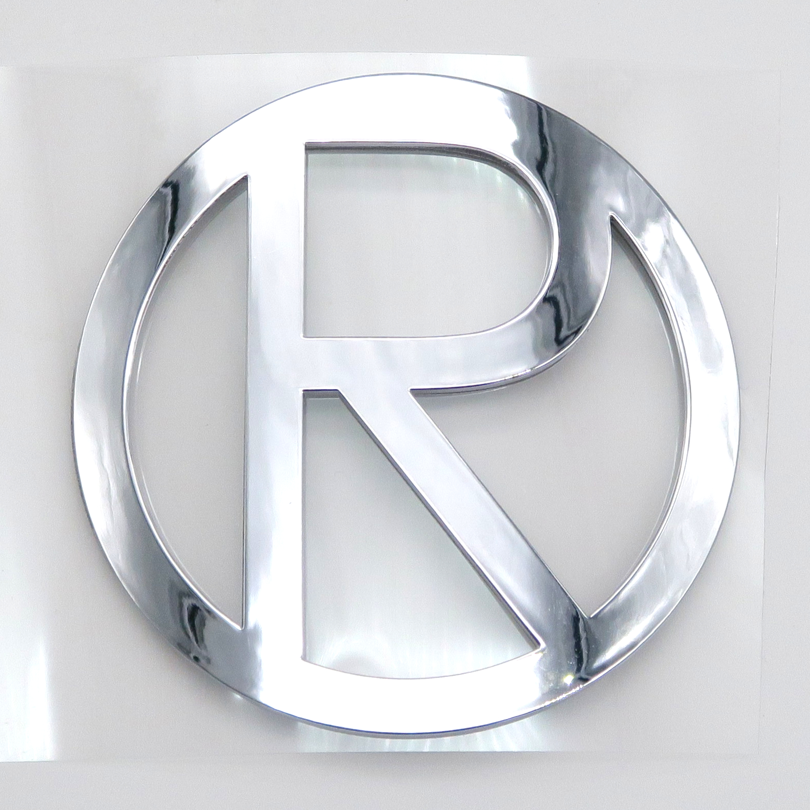 Rolektro Aufkleber, Rolektro Logo, R, rund, 70mm, Metalloptik, vorne