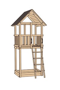 Tabaluga Drachenturm mit Satteldach, natur, Sparse