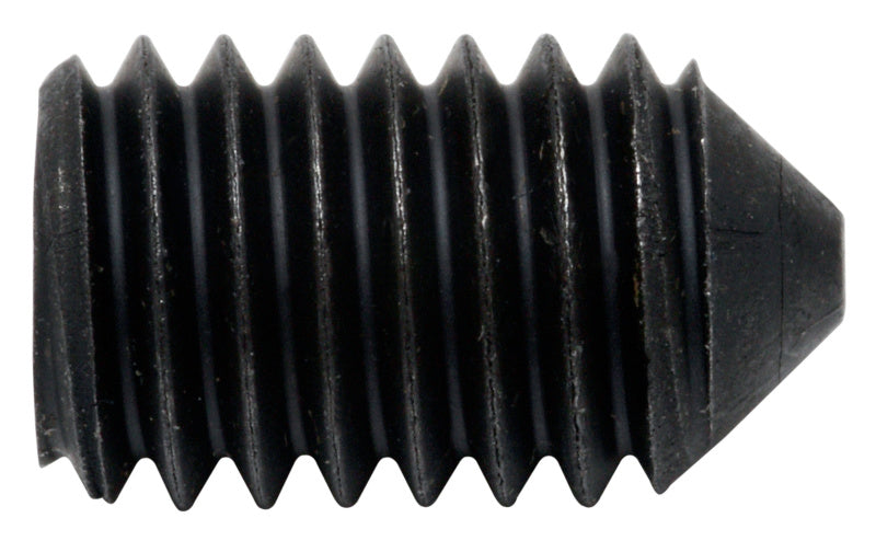 Madenschrauben M5 × 10 mm, Spitze, Stahl blank, DIN 914, 6 Stück