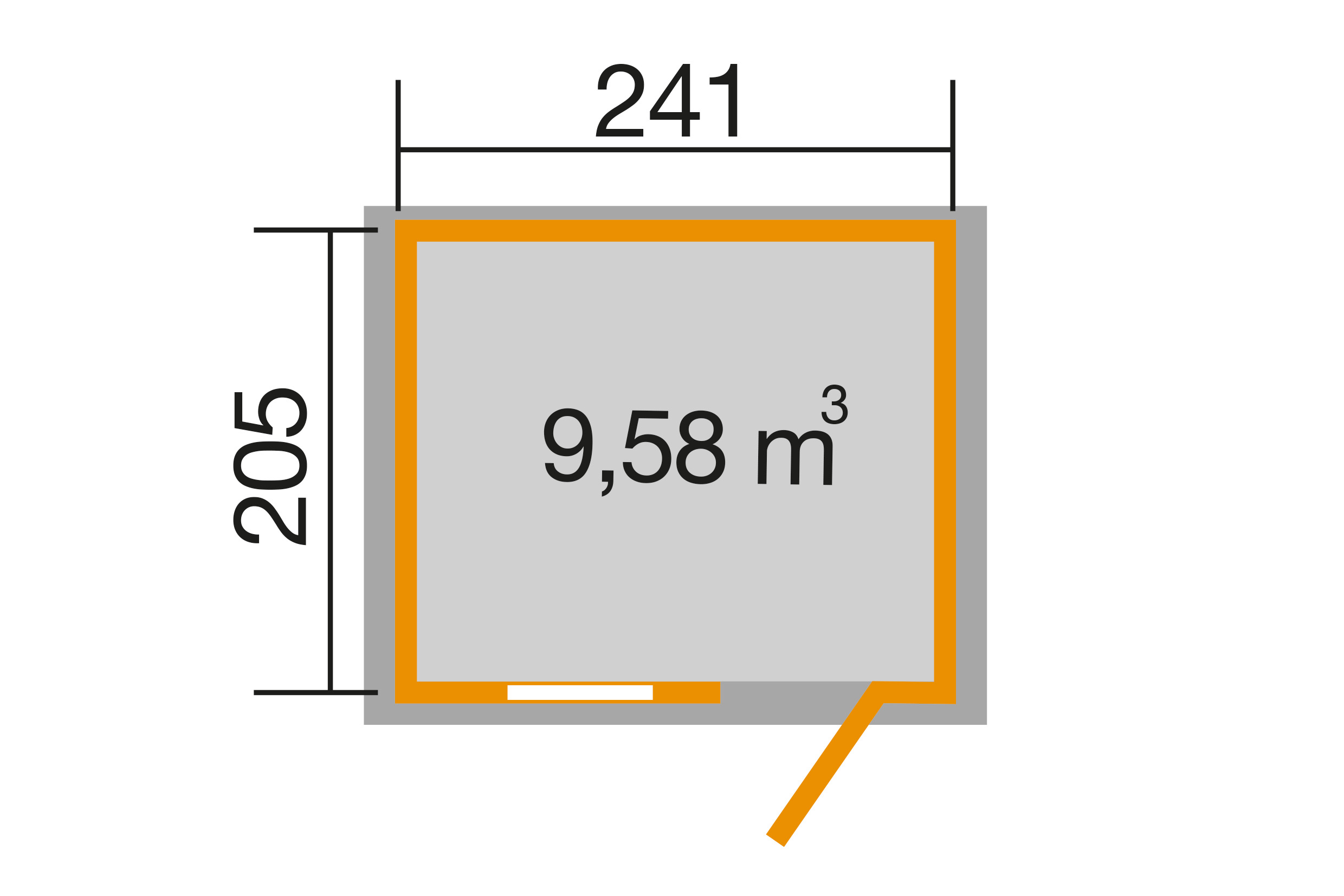weka Gartenhaus 123 Gr.1, grau