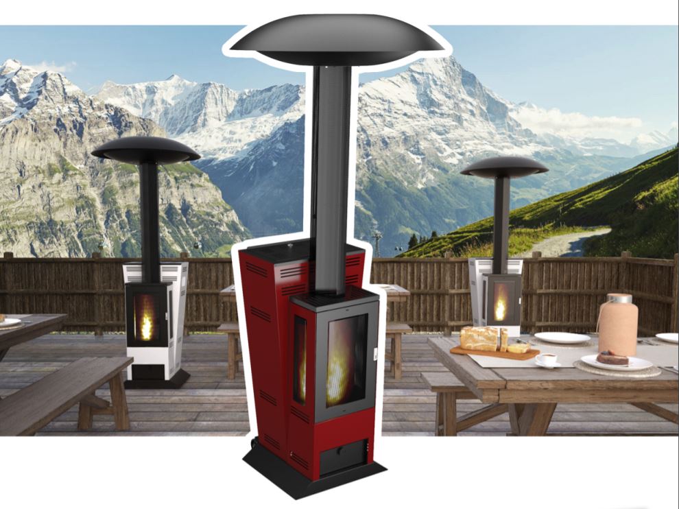 Pellet Heizpilz Terrassenstrahler Hotroom rot