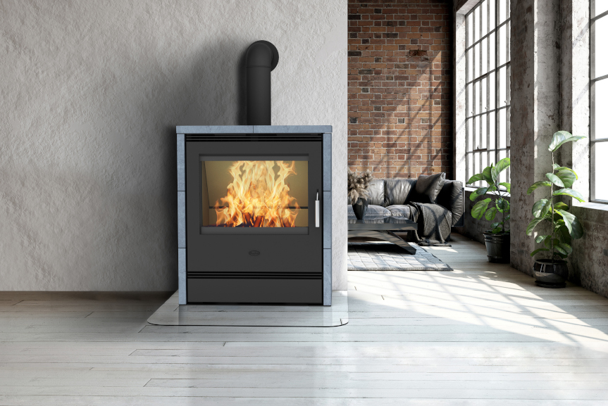 Fireplace Kaminofen Dauerbrandofen Rönky Speckstein 9/10kW
