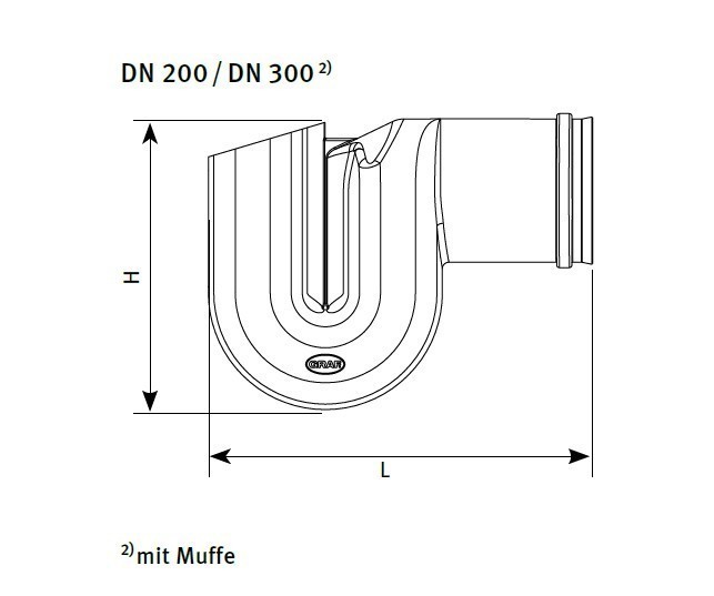 Überlaufsiphon DN 200 schwarz GRAF 330451