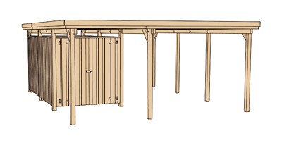weka Carport 607 Gr.2, inkl. XL Geräteraum