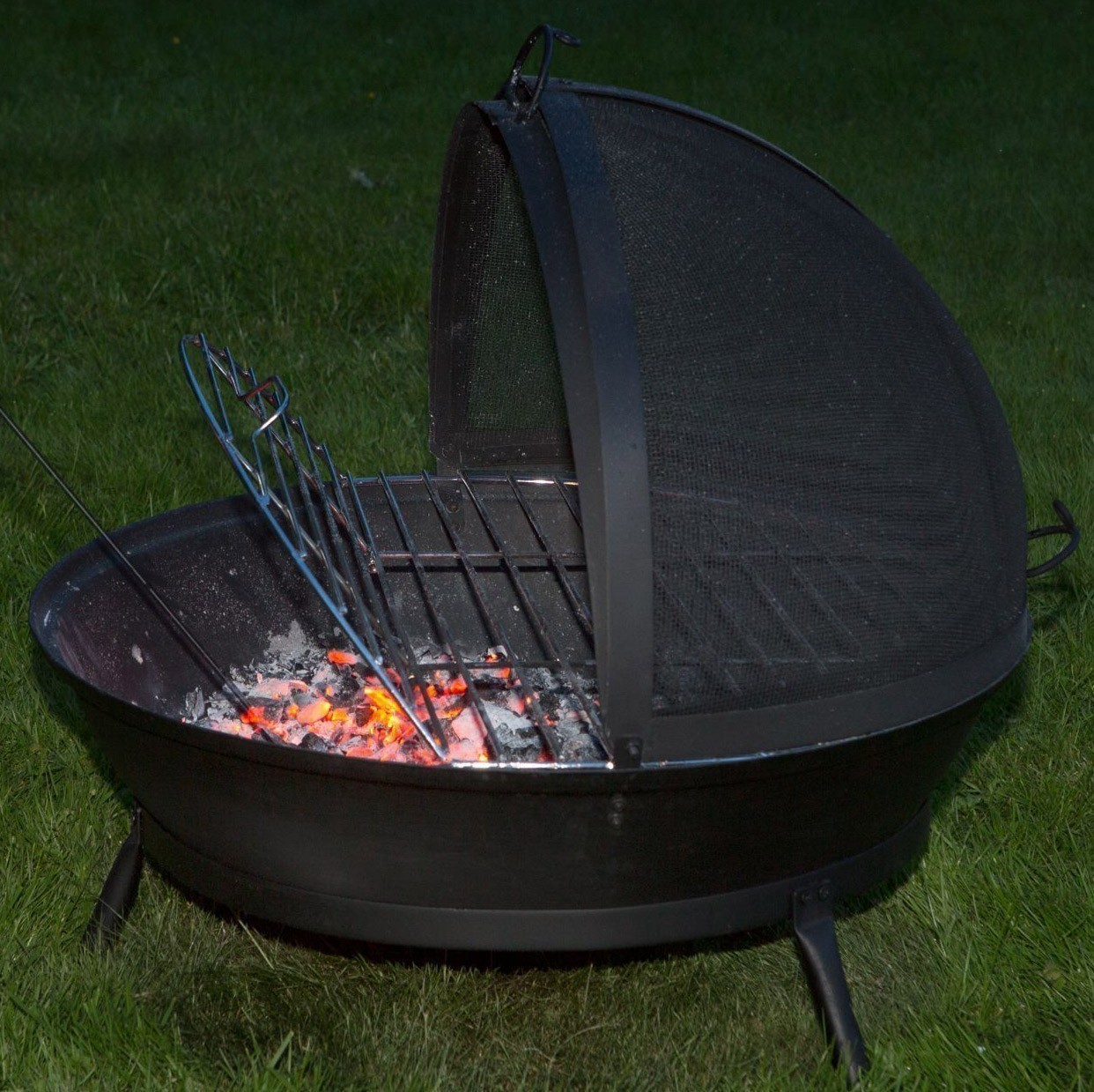 Globe-fire Feuerschale / Rundgrill Fuoco Ø 75 cm Guss schwarz