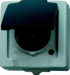 Kopp 107902009 Presa Con Protezione Contatti AP FR Nautic, Colore Bianco Artico, 1 Pezzo – Per Installazione Domestica, Bagno E Giardino (IP44)