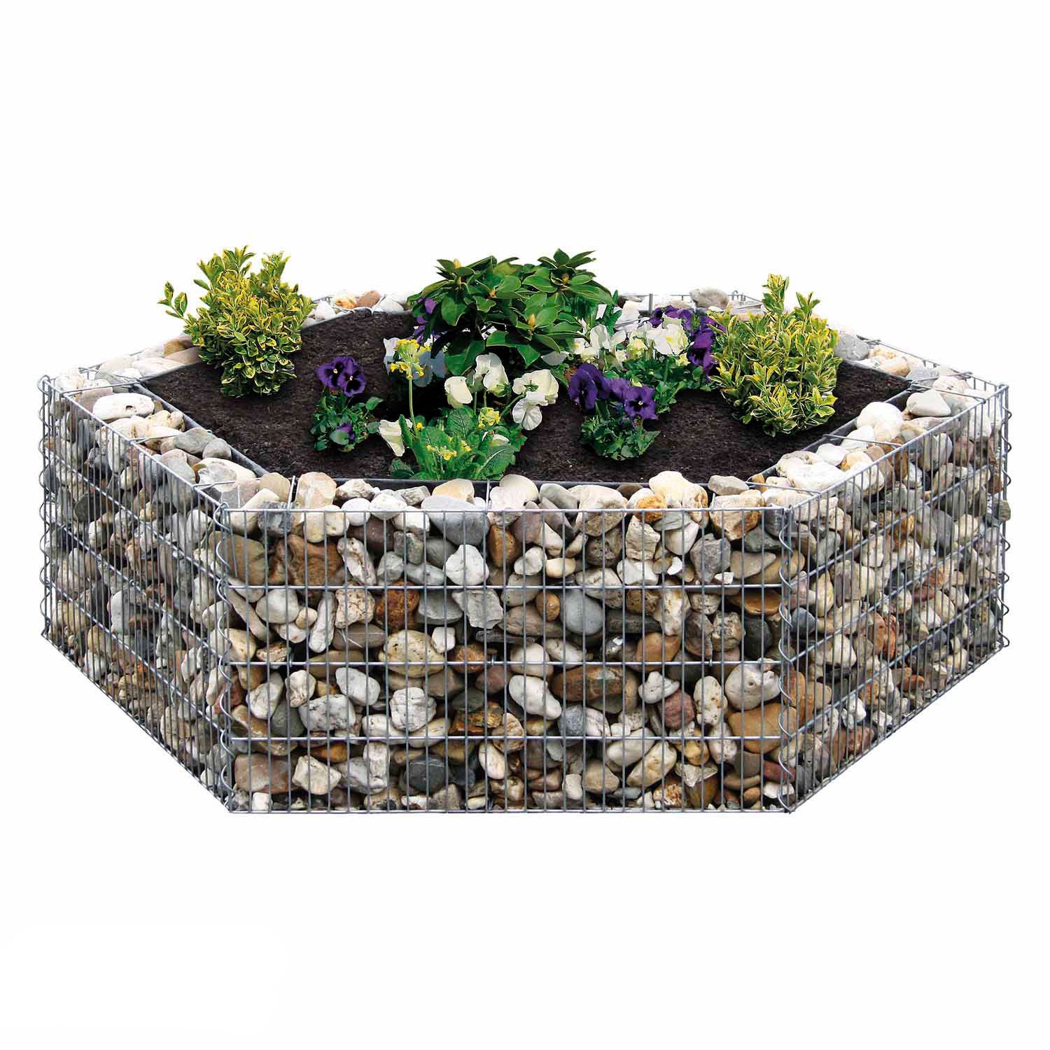 Hochbeet / Pflanzgabione 6-Eck Premium bellissa 135x120x40cm