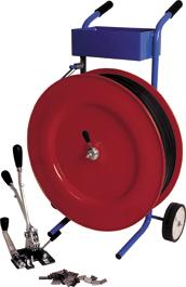 Abrollwagen rot, fahrbar für PP-Band 13/16mm