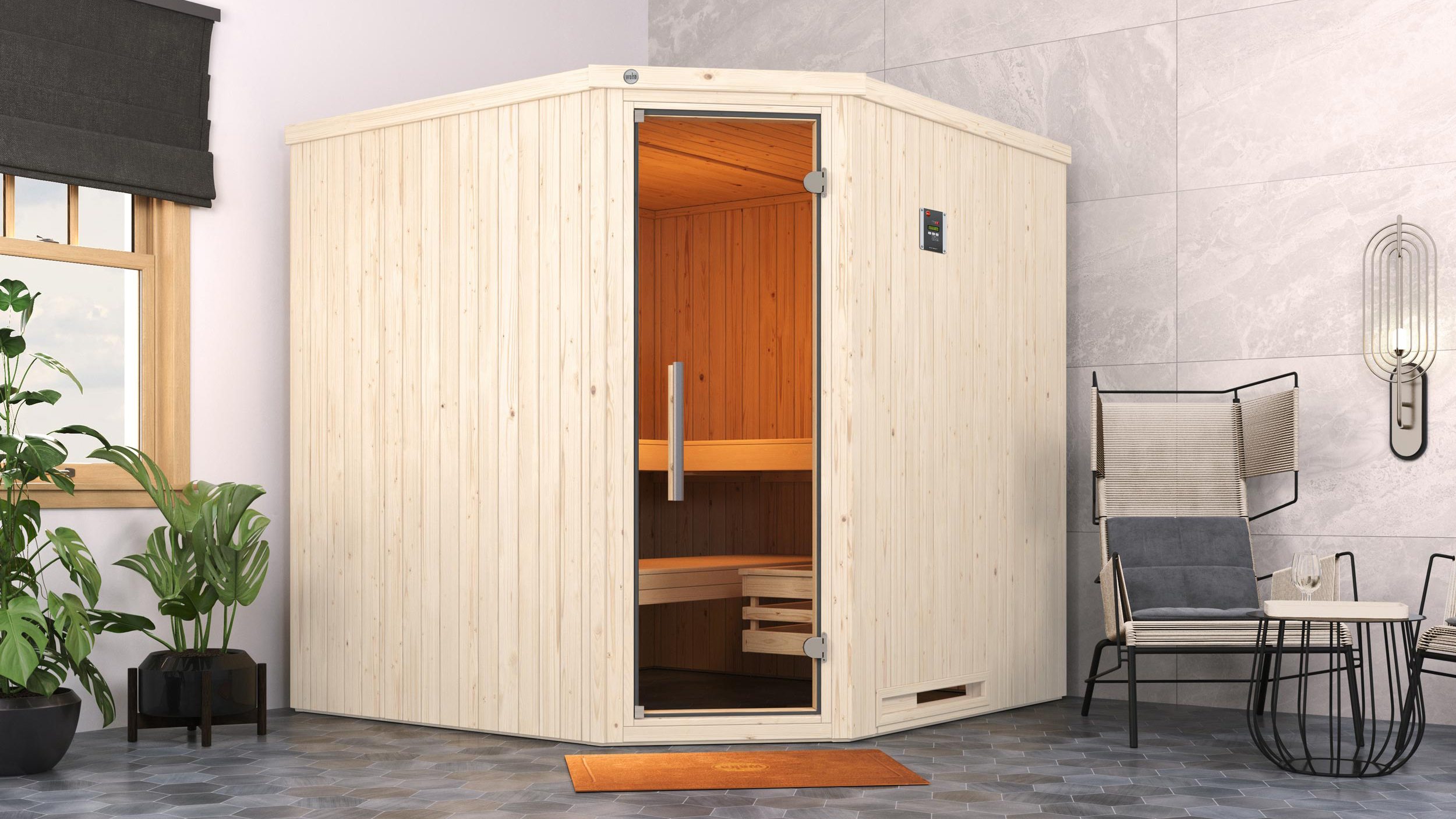 Weka Sauna  Varberg 3 GT Trend OS 7,5kW weiß