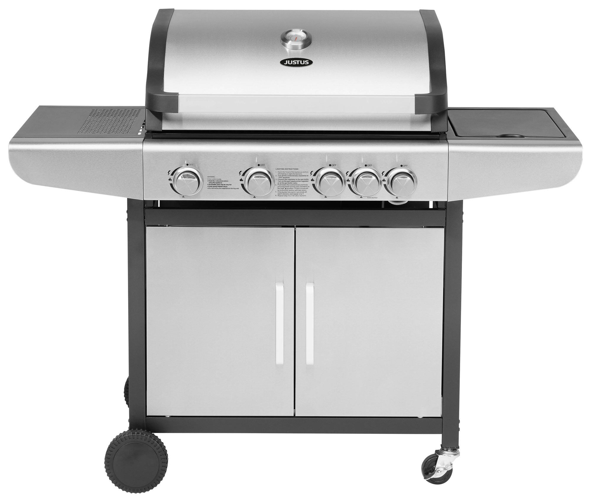 Gasgrill / Grillwagen Justus Ares 4 SU Grillfläche 65 x 41 cm
