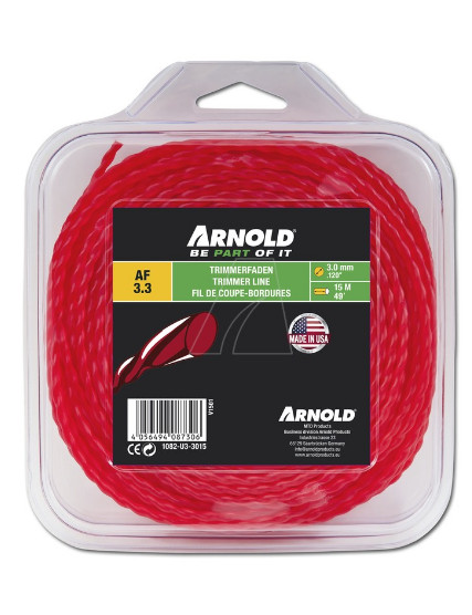 ARNOLD Trimmerfaden AF 3.3, 3.0 mm x 15 m, rot, rund, gedreht