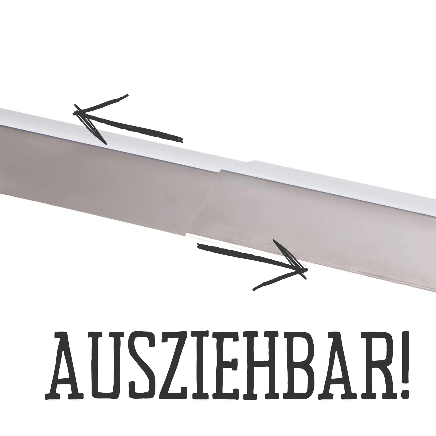 All'Grill® Edelstahl Flammblech breit variabel 35-59x13,5cm