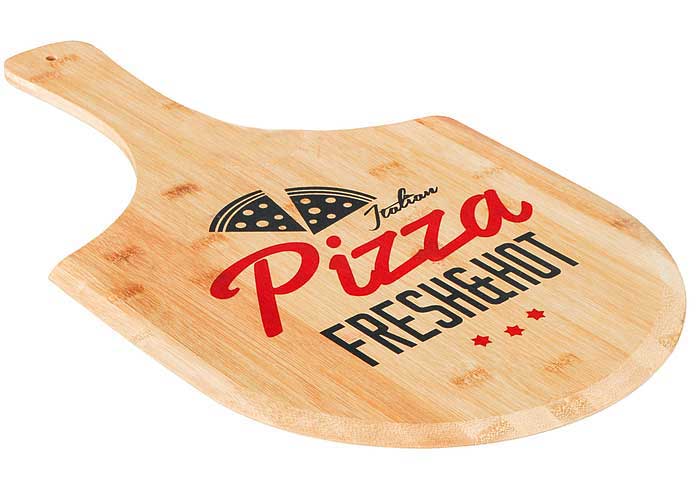 Pizzabrett mit Griff Bambus Größe 53,5x30,5cm
