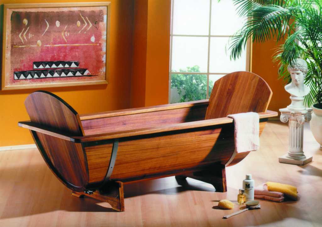 Holzbadewanne Achleitner Omega 200x80x58 cm Kambala-Holz