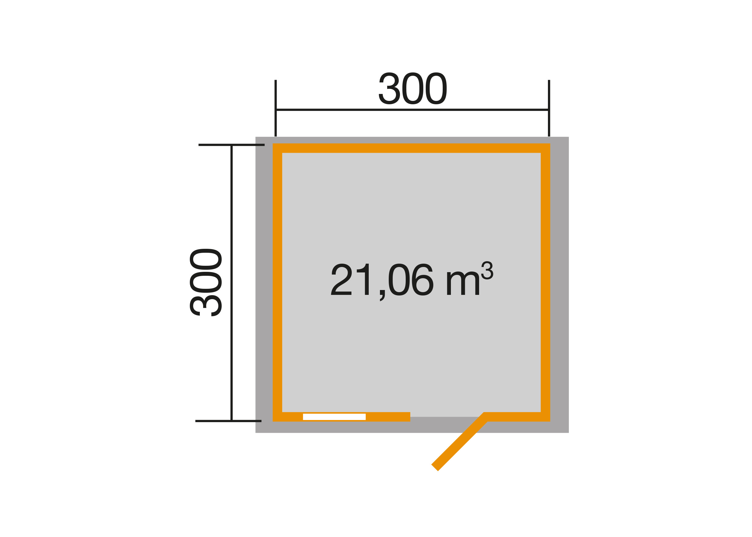 weka Gartenhaus Premium28 FT, 300 x 300