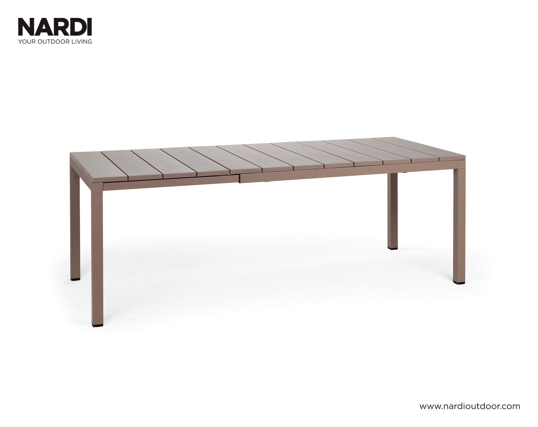 Nardi Gartentisch / Ausziehtisch Rio 140 Alu tortora 140/210x85cm