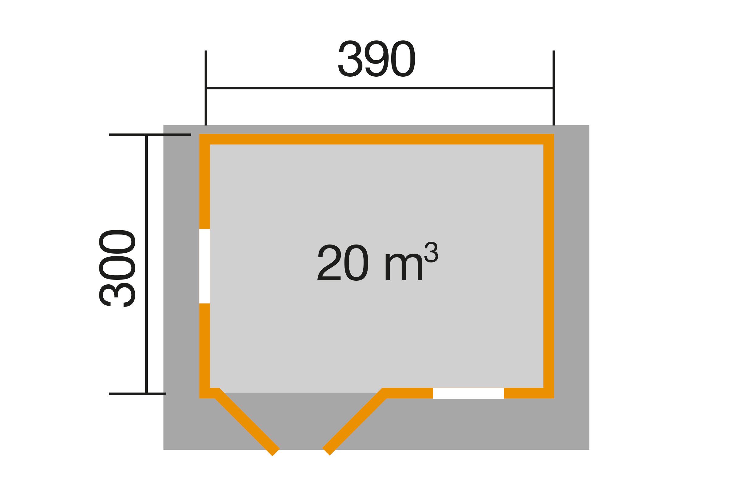 Gartenhaus 401 Gr.1, hellgrau/weiss, 40 mm, V70, D