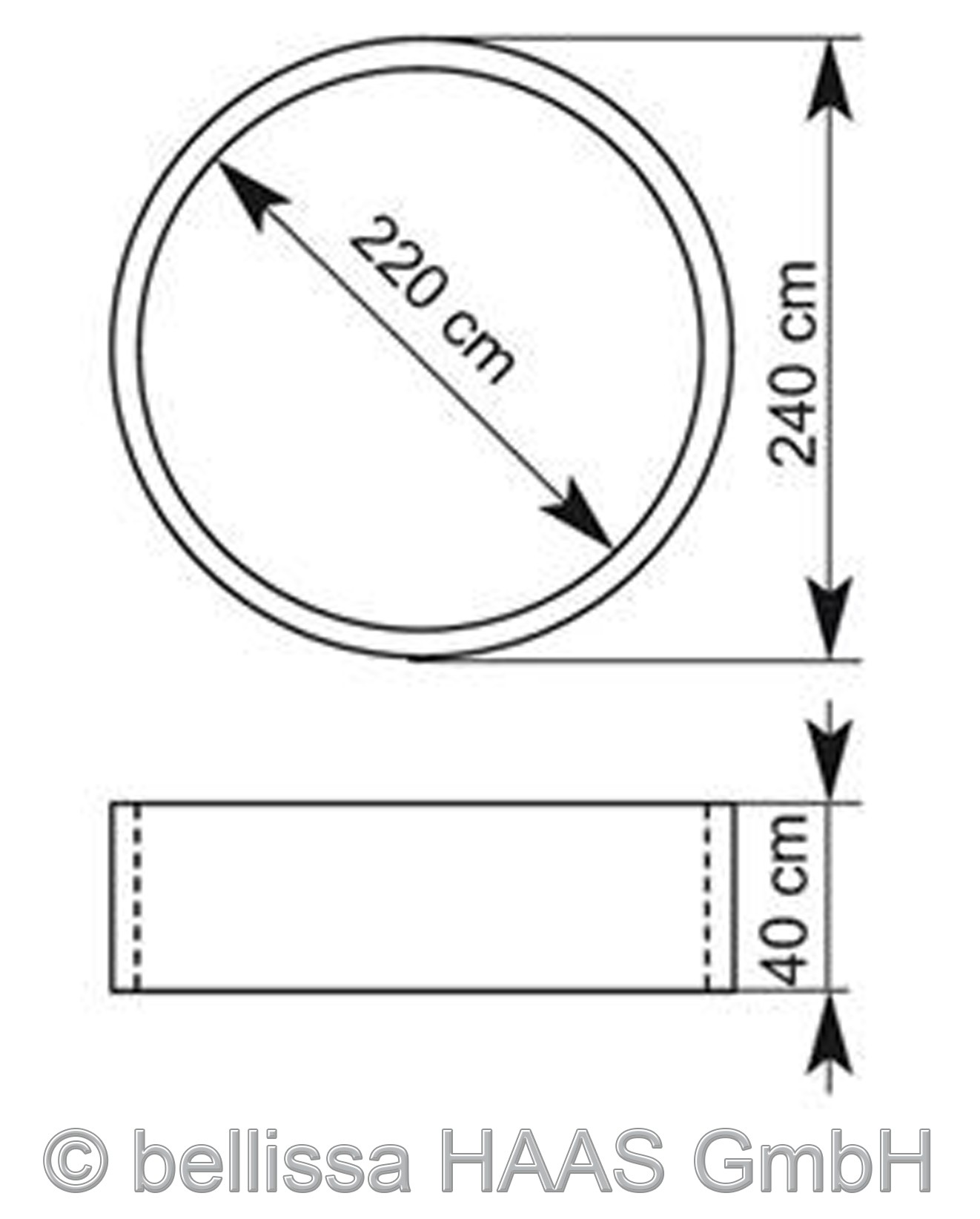 Hochbeet Steinkorb bellissa Ø240cm Höhe 40cm