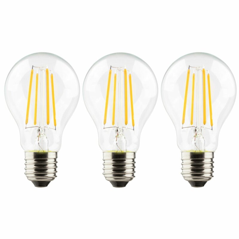 3x Müller-Licht LED Filament Leuchtmittel E27 7W 806lm warmweiß 2700K