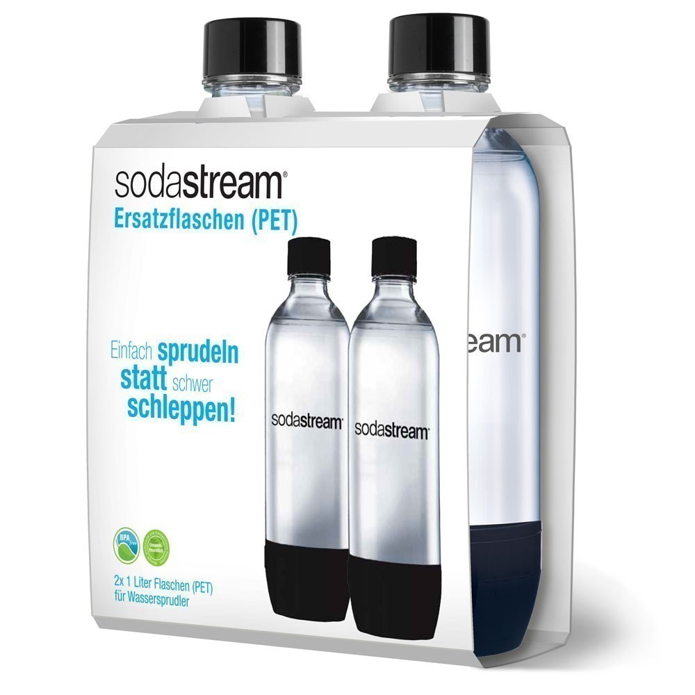 Soda Stream Duopack PET Ersatzflaschen 1 Liter schwarz