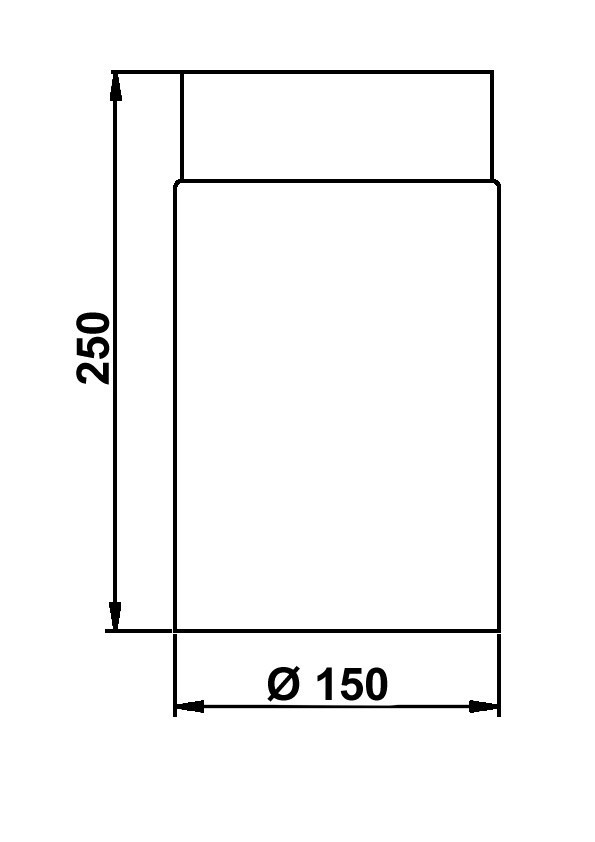 Ofenrohr / Rauchrohr Senotherm gussgrau Ø150 mm Länge 250 mm