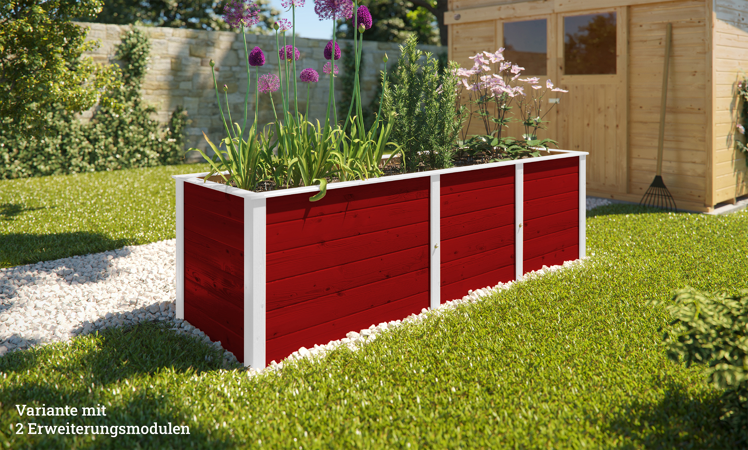 weka Ergänzungssatz Hochbeet Modular, 21 mm, rot
