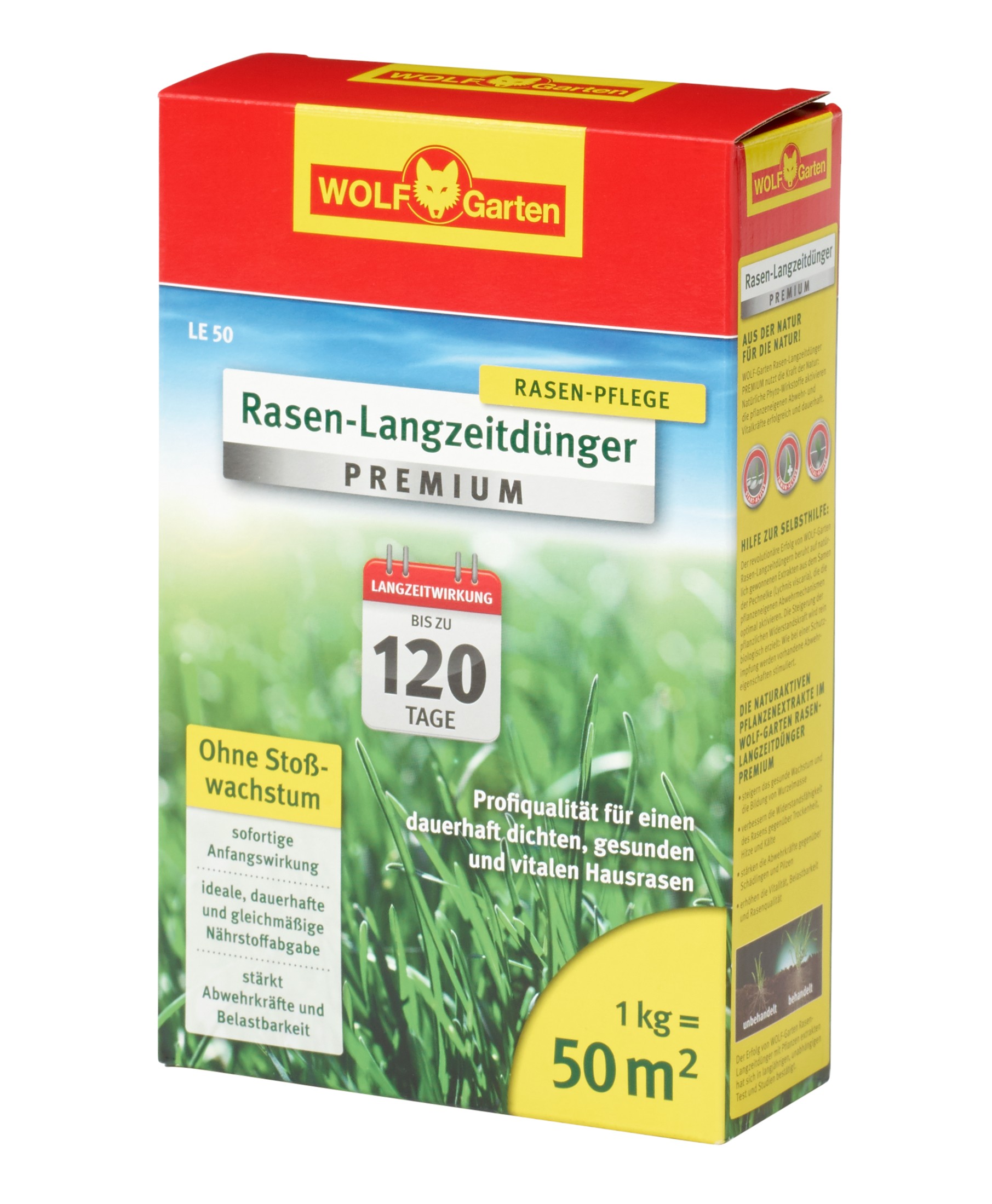 Wolf Garten Rasen Langzeitdünger Premium LE50 bis 120 Tage für 50 m²