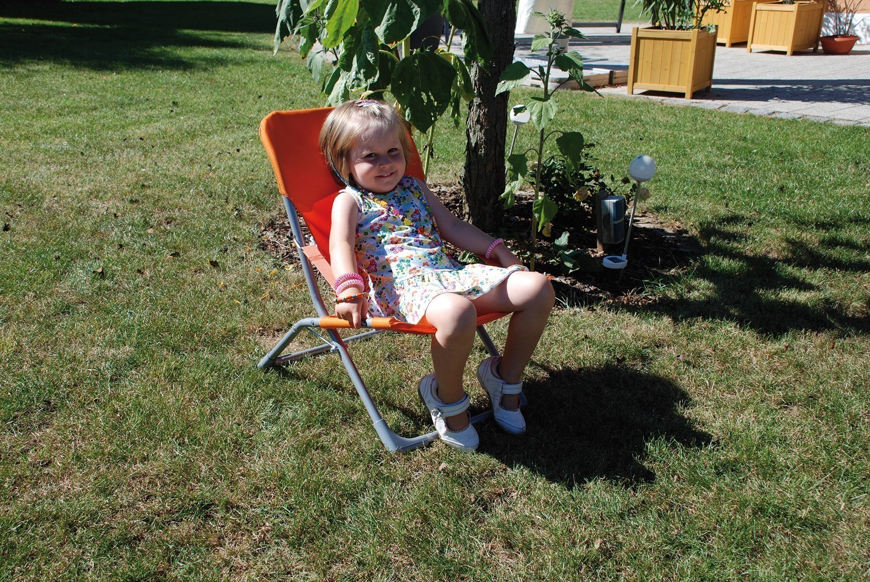 Sungörl Kinderliegestuhl / Gartenstuhl Susy Baby Stahl grau / blau