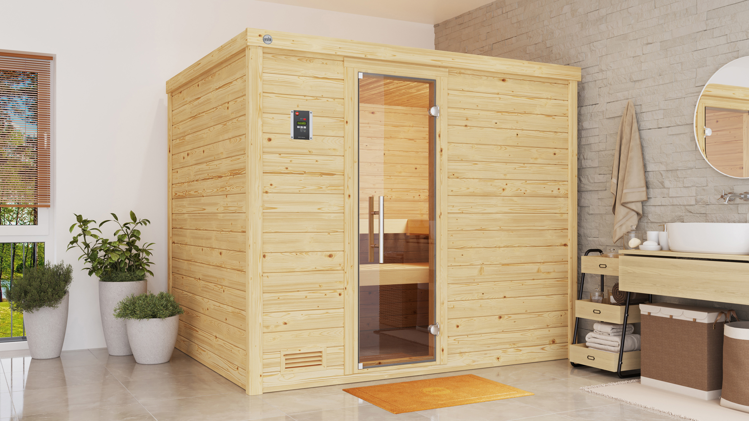 Weka Massivholzsauna Bergen 3 GT