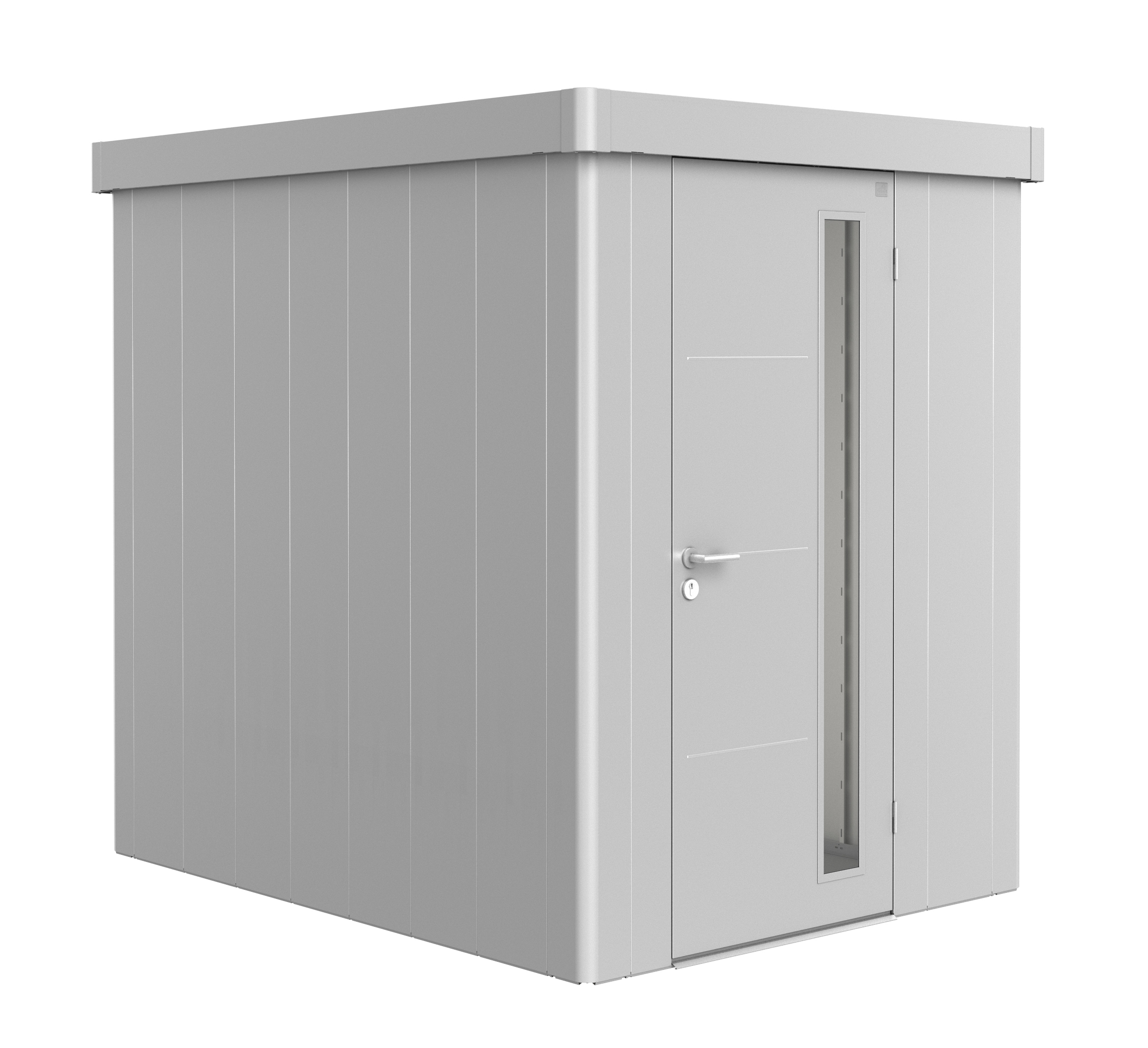 Biohort Gerätehaus Neo 2A Standardtür silber