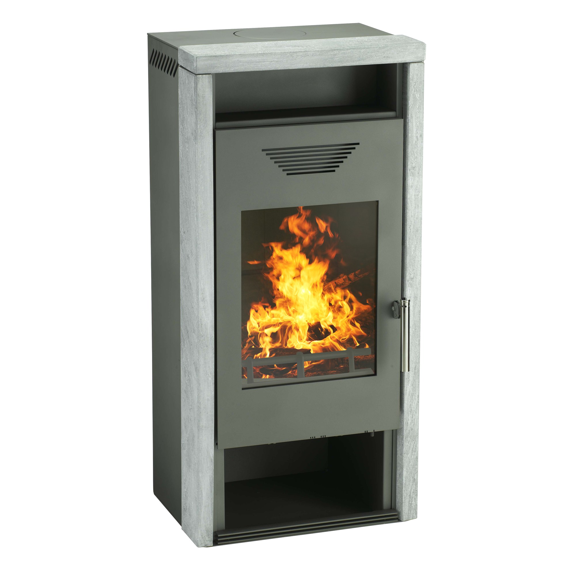 Wamsler Kaminofen Logi gussgrau/Naturstein 6 kW