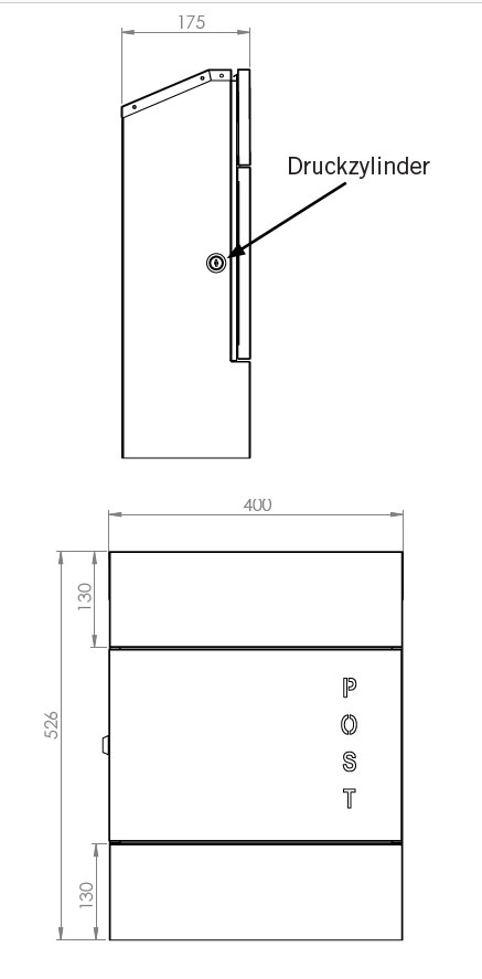 Briefkasten / Postkasten ScanPro 11-9 anthrazitgrau
