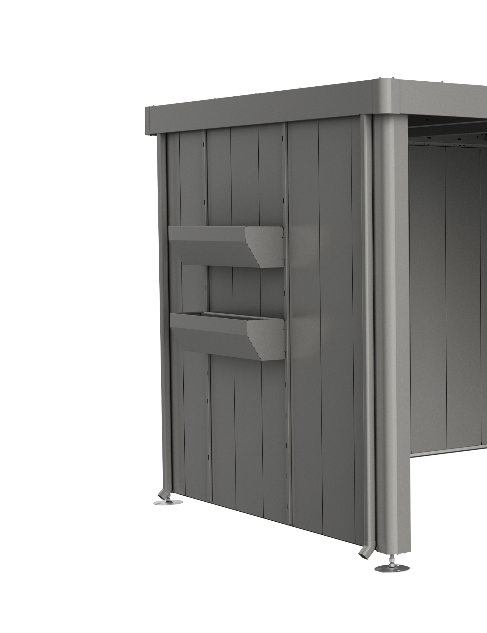 Biohort FloraBoard zu Seitendach für Gerätehaus Neo quarzgrau 2A-4D