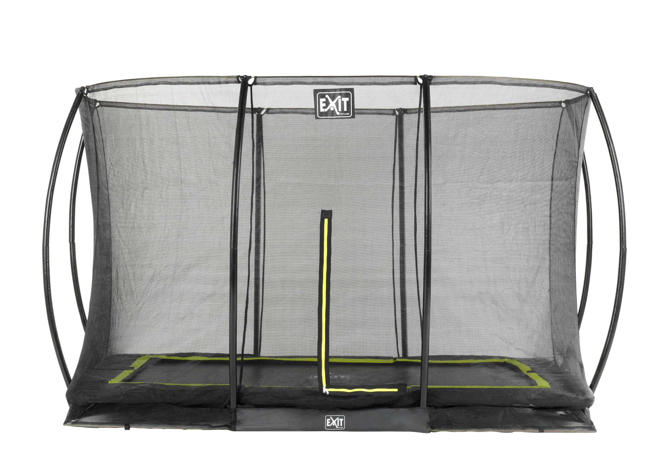 Trampolin EXIT Silhouette Ground mit Sicherheitsnetz 214x305cm schwarz