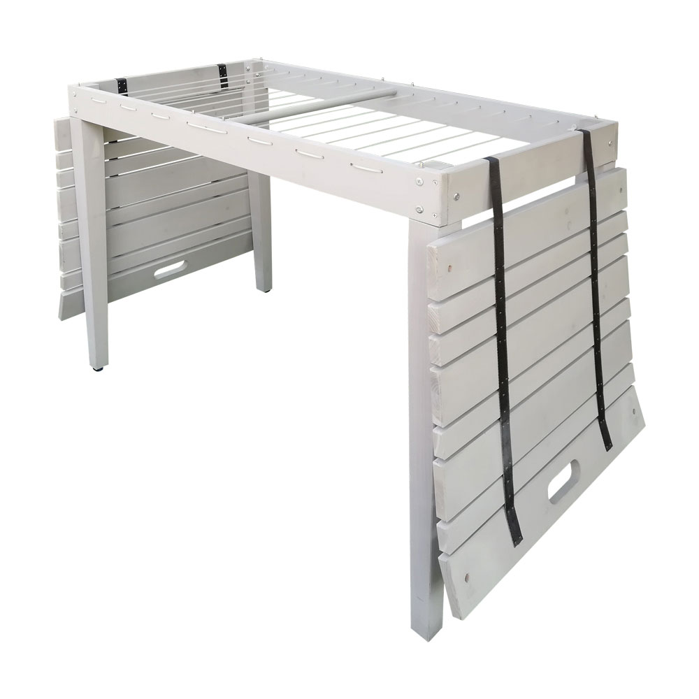 Habau Gartentisch / Balkontisch mit Wäscheleine Holz grau 106x60cm