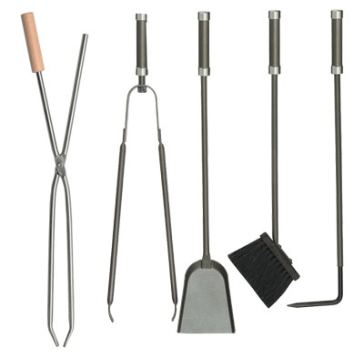 Kaminbesteck / Schürhaken Lienbacher anthrazit Chrom L 57cm